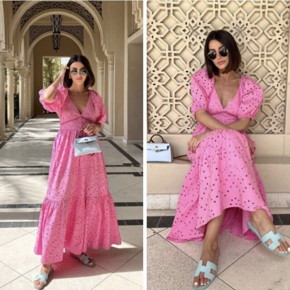 NWT Zara dress with cutwork embroidery XS - Picture 5 of 16